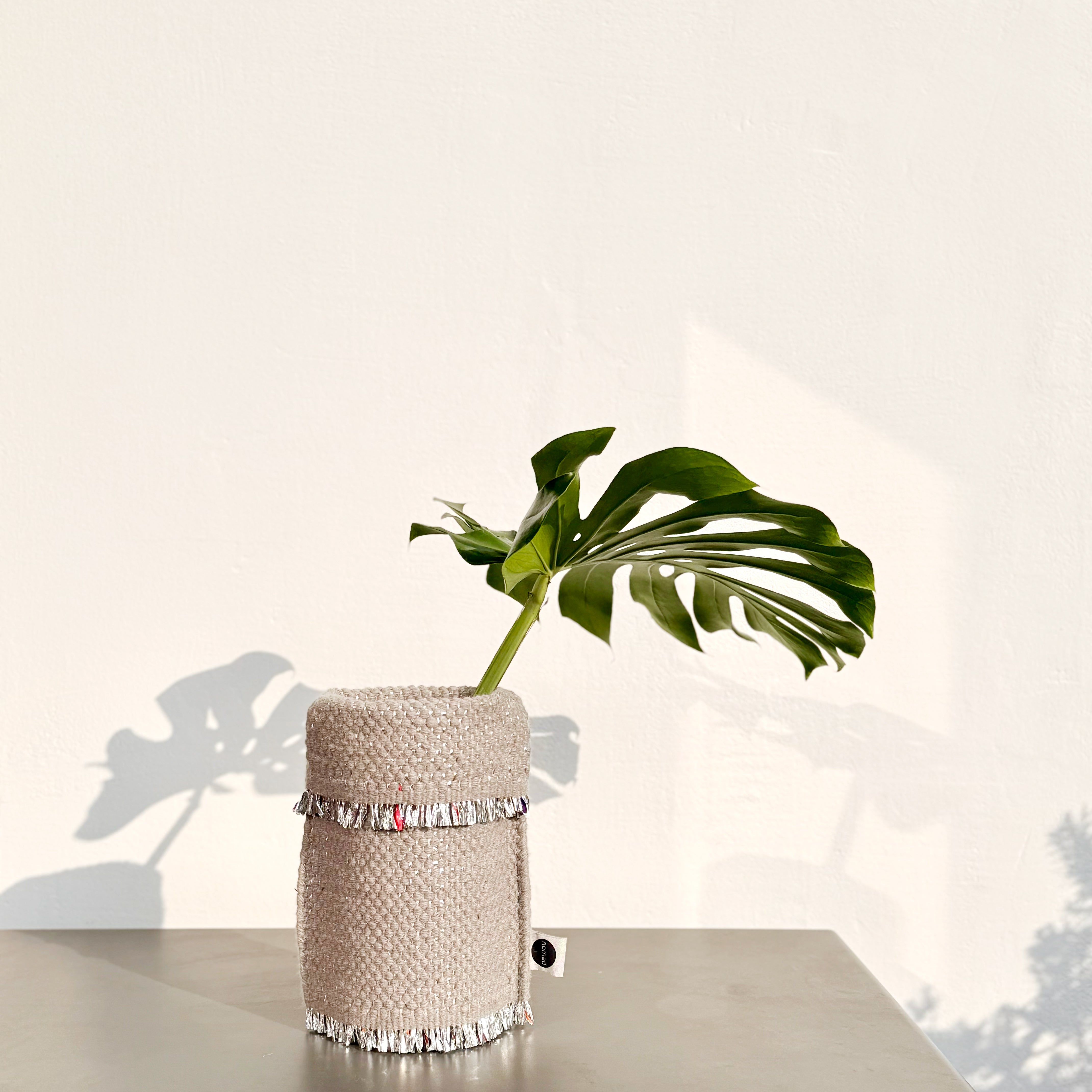 Designer Vases light gray – Handmade Textile LOOM Vases | NOMAD Studio
